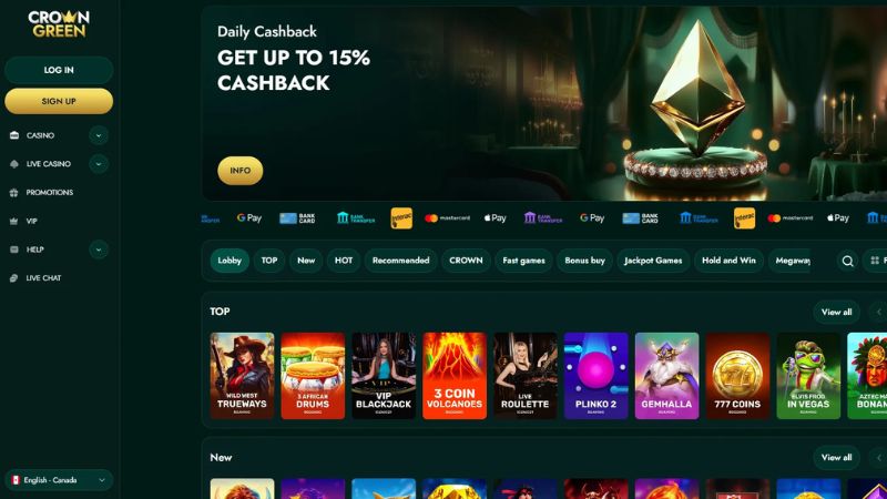 Crowngreen Casino NZ screenshot