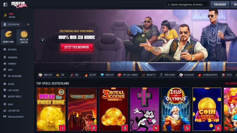 Mafia Casino NZ screenshot